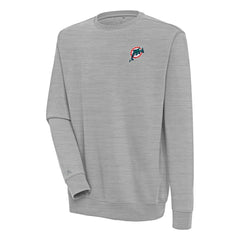 Miami Dolphins Adult Throwback Logo Victory Pullover Sweatshirt Heather Gray | NFL