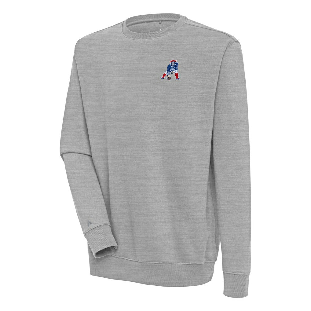 New England Patriots Adult Throwback Logo Victory Pullover Sweatshirt Heather Gray | NFL