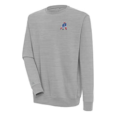 New England Patriots Adult Throwback Logo Victory Pullover Sweatshirt Heather Gray | NFL