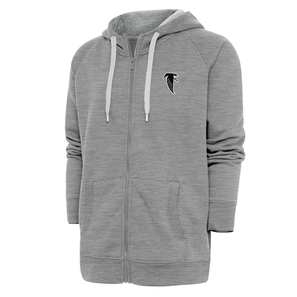 Atlanta Falcons Adult Throwback Logo Victory Full-Zip Hoodie Heather Gray | NFL