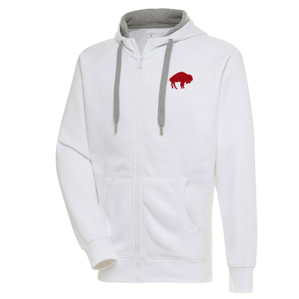 Buffalo Bills Adult Throwback Logo Victory Full-Zip Hoodie White | NFL