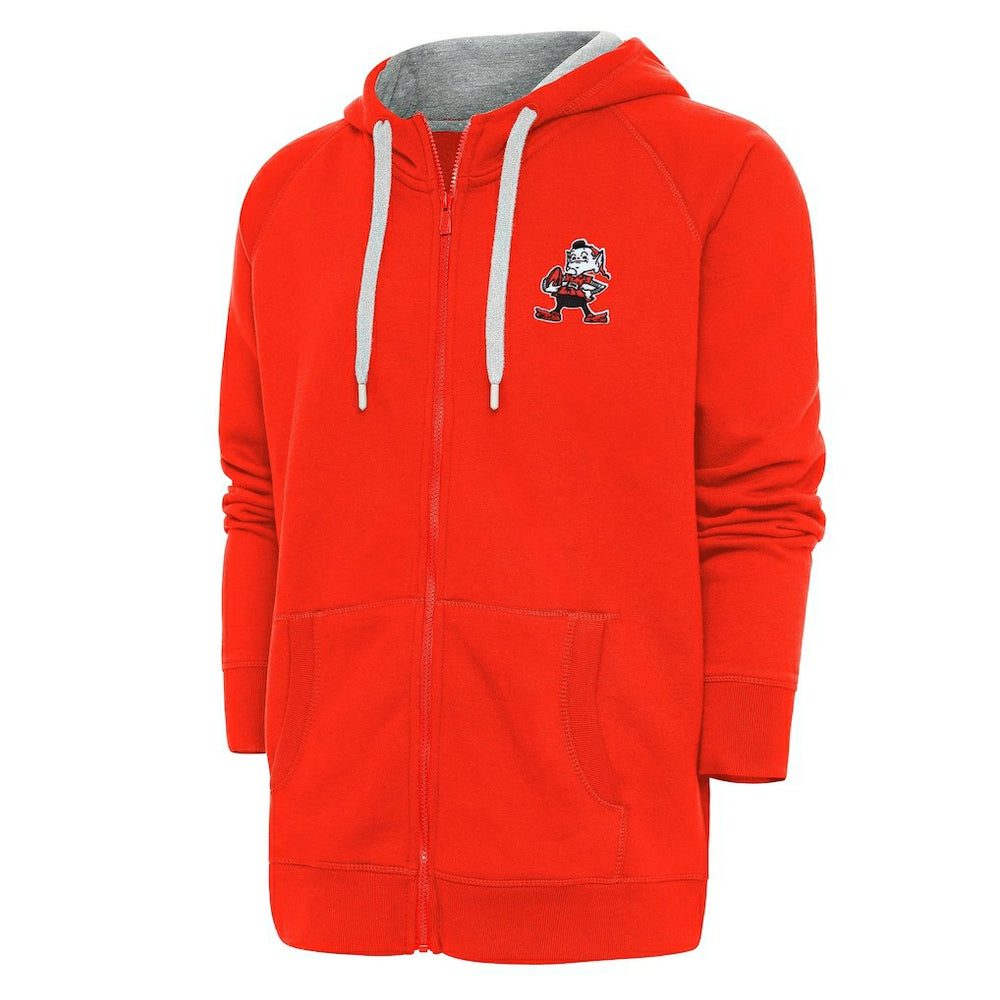 Cleveland Browns Adult Throwback Logo Victory Full-Zip Hoodie Orange | NFL