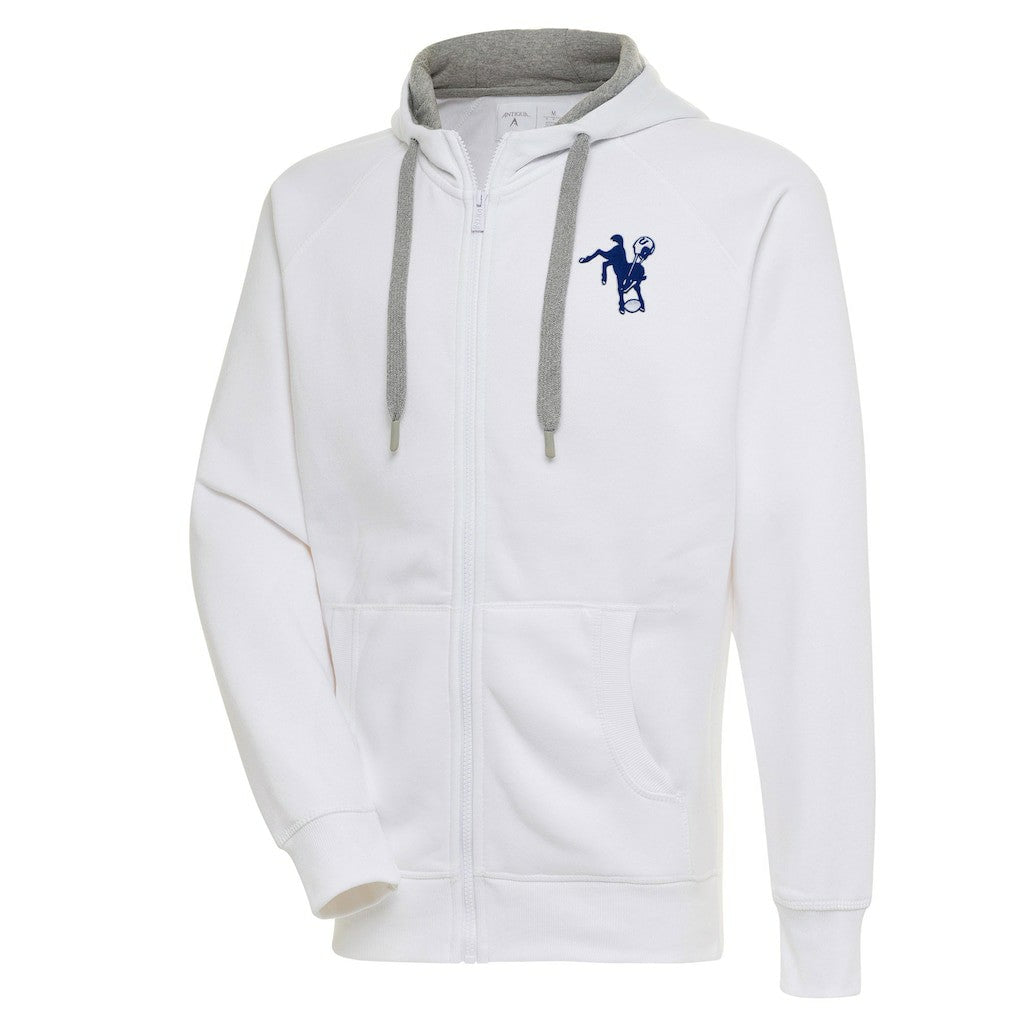 Indianapolis Colts Adult Throwback Logo Victory Full-Zip Hoodie White | NFL