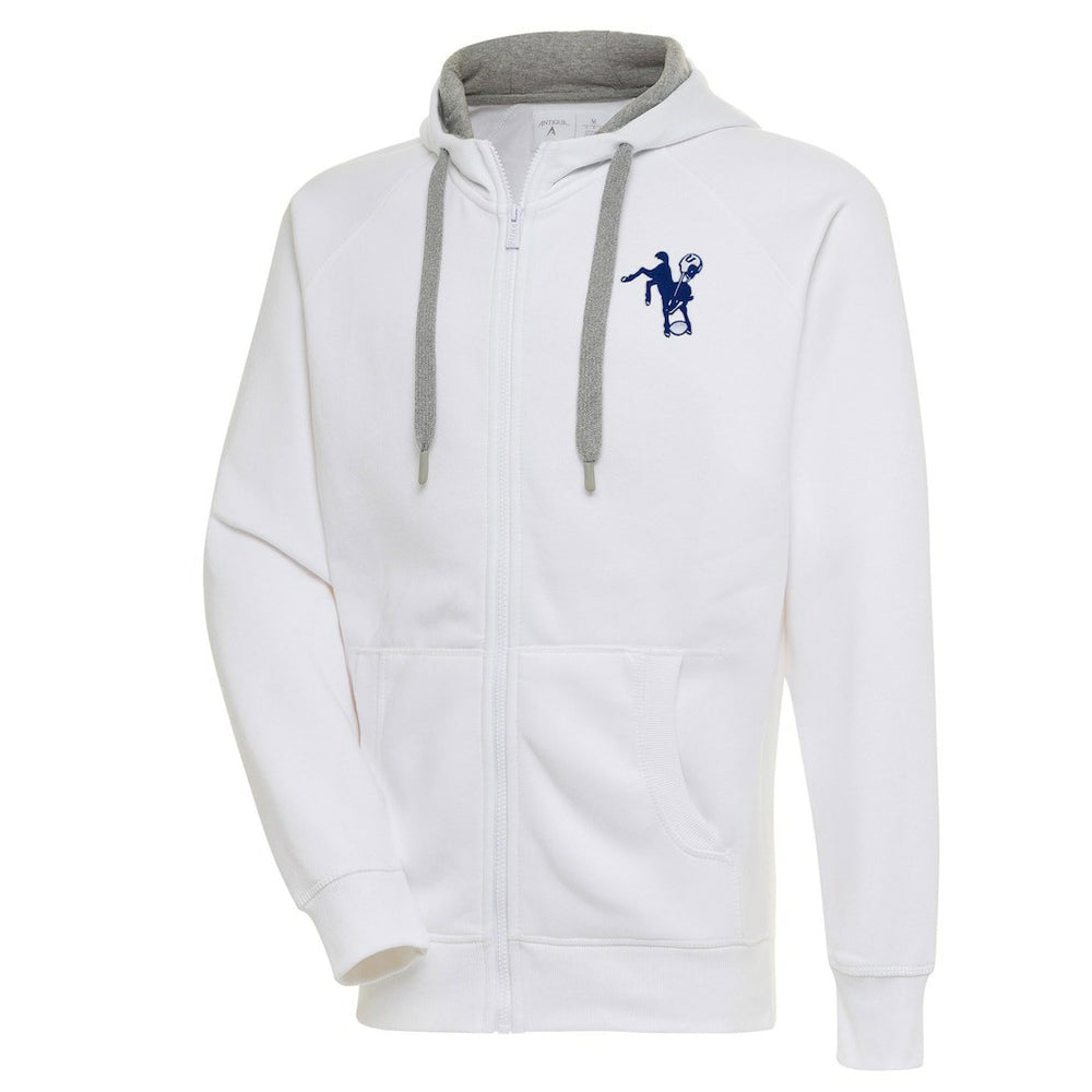 Indianapolis Colts Adult Throwback Logo Victory Full-Zip Hoodie White | NFL
