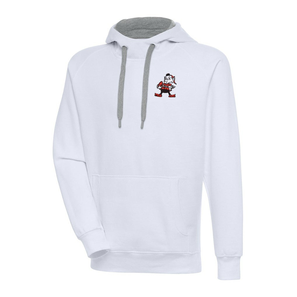 Cleveland Browns Adult Throwback Logo Victory Pullover Hoodie White | NFL