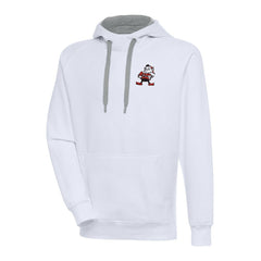 Cleveland Browns Adult Throwback Logo Victory Pullover Hoodie White | NFL