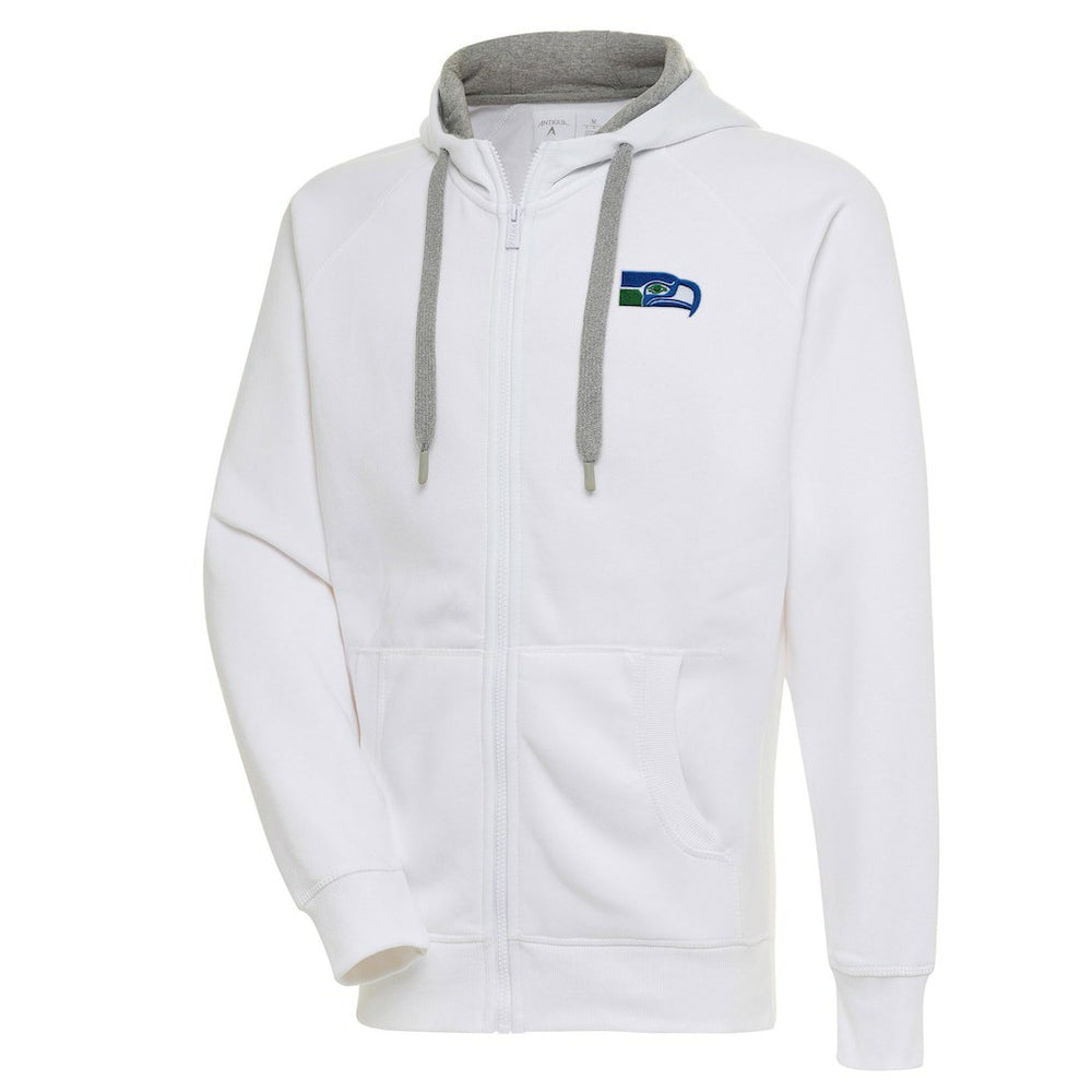 Seattle Seahawks Adult Throwback Logo Victory Full-Zip Hoodie White | NFL