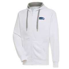 Seattle Seahawks Adult Throwback Logo Victory Full-Zip Hoodie White | NFL