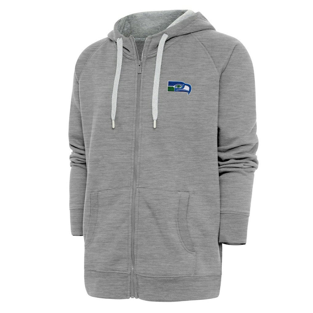 Seattle Seahawks Adult Throwback Logo Victory Full-Zip Hoodie Heather Gray | NFL