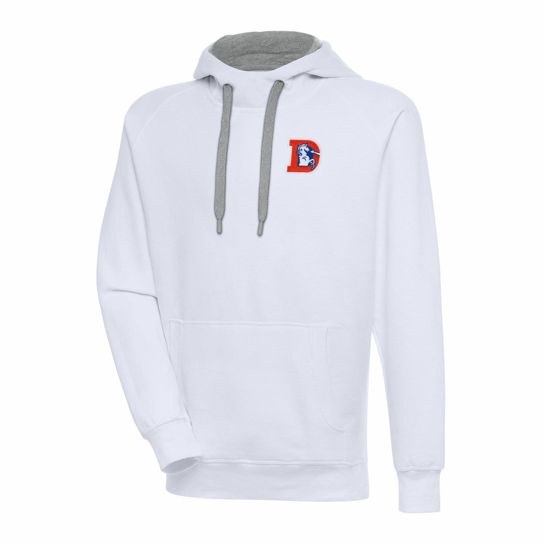 Denver Broncos Adult Throwback Logo Victory Pullover Hoodie White | NFL