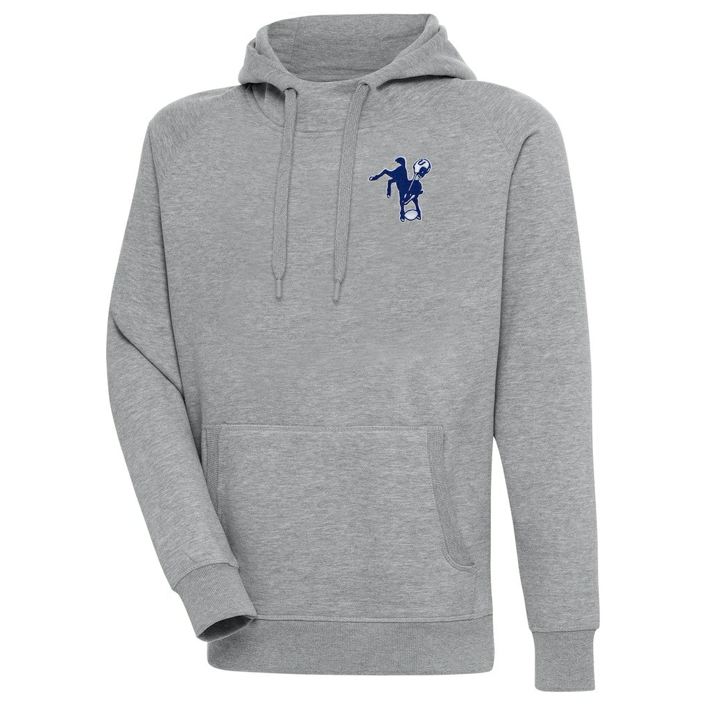 Indianapolis Colts Adult Throwback Logo Victory Pullover Hoodie Heather Gray | NFL