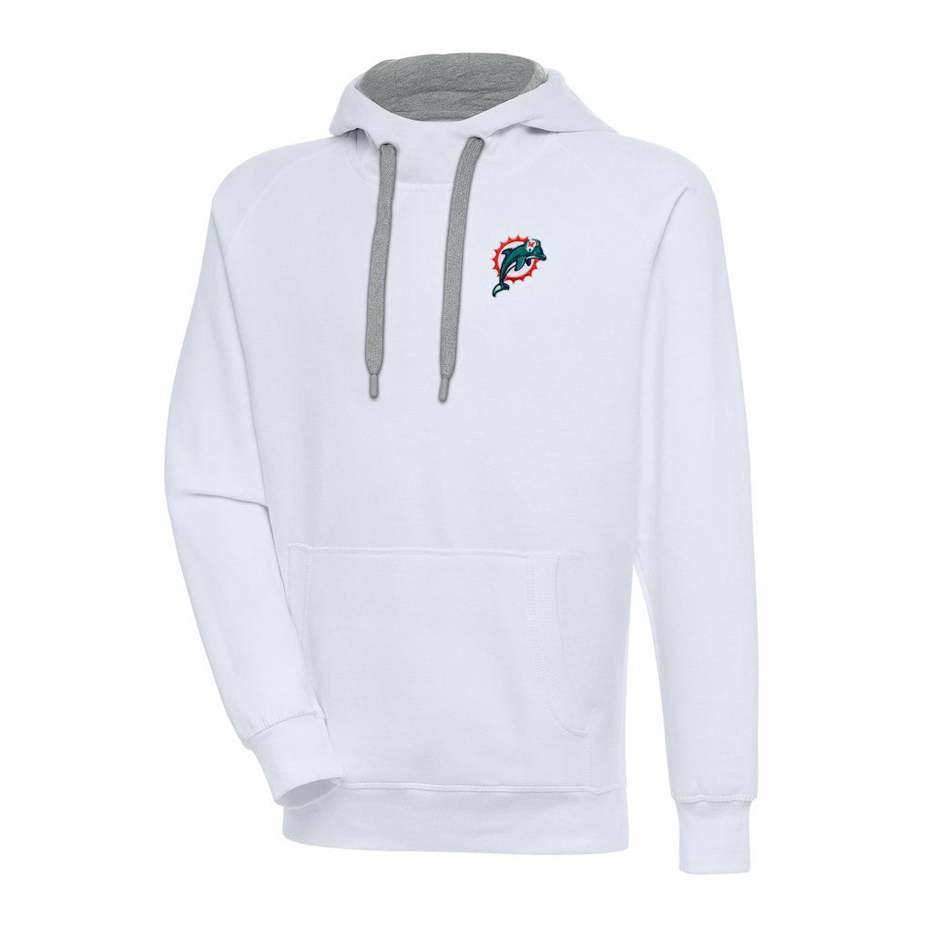 Miami Dolphins Adult Throwback Logo Victory Pullover Hoodie White | NFL