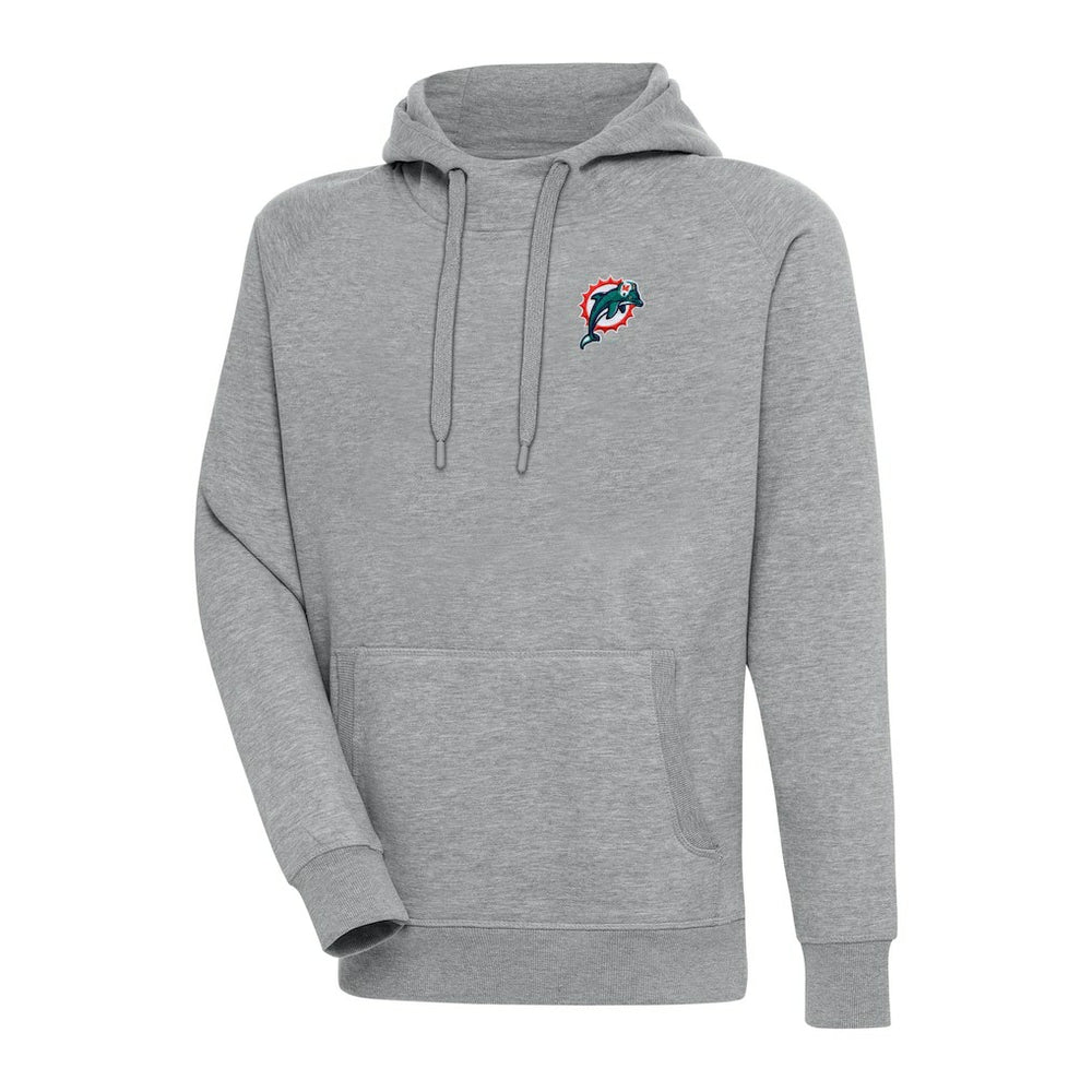 Miami Dolphins Adult Throwback Logo Victory Pullover Hoodie Heather Gray | NFL