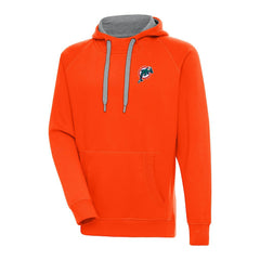 Miami Dolphins Adult Throwback Logo Victory Pullover Hoodie Orange | NFL