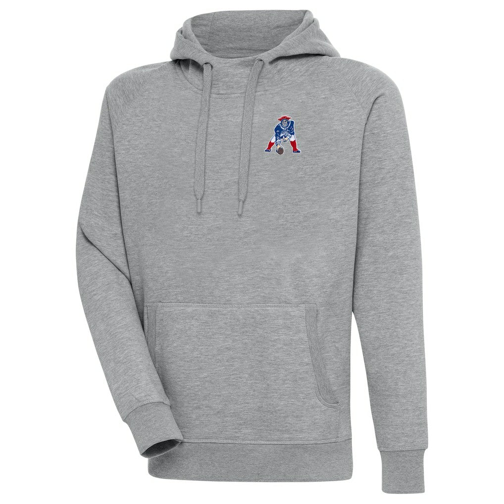 New England Patriots Adult Throwback Logo Victory Pullover Hoodie Heather Gray | NFL