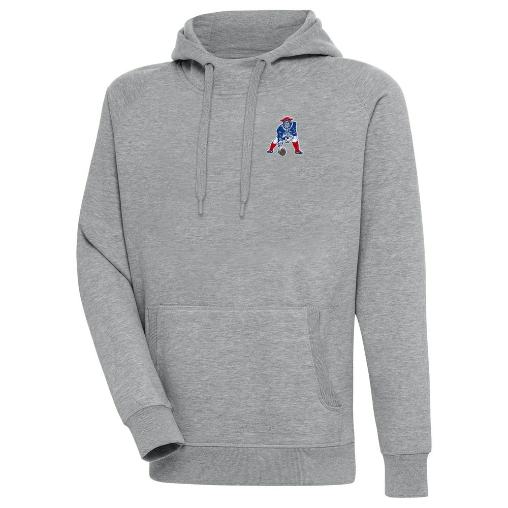 New England Patriots Adult Throwback Logo Victory Pullover Hoodie Heather Gray | NFL