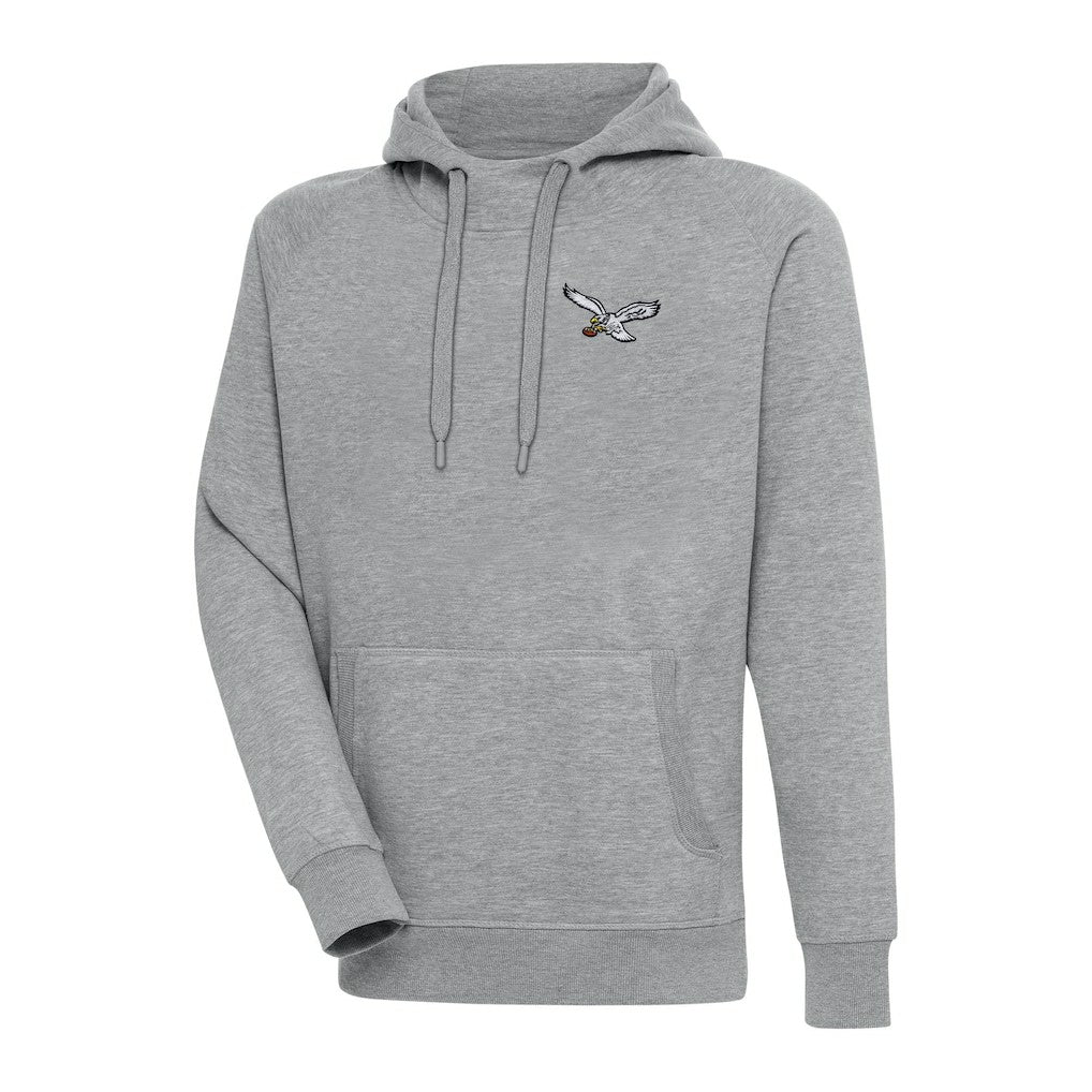 Philadelphia Eagles Adult Throwback Logo Victory Pullover Hoodie Heather Gray | NFL