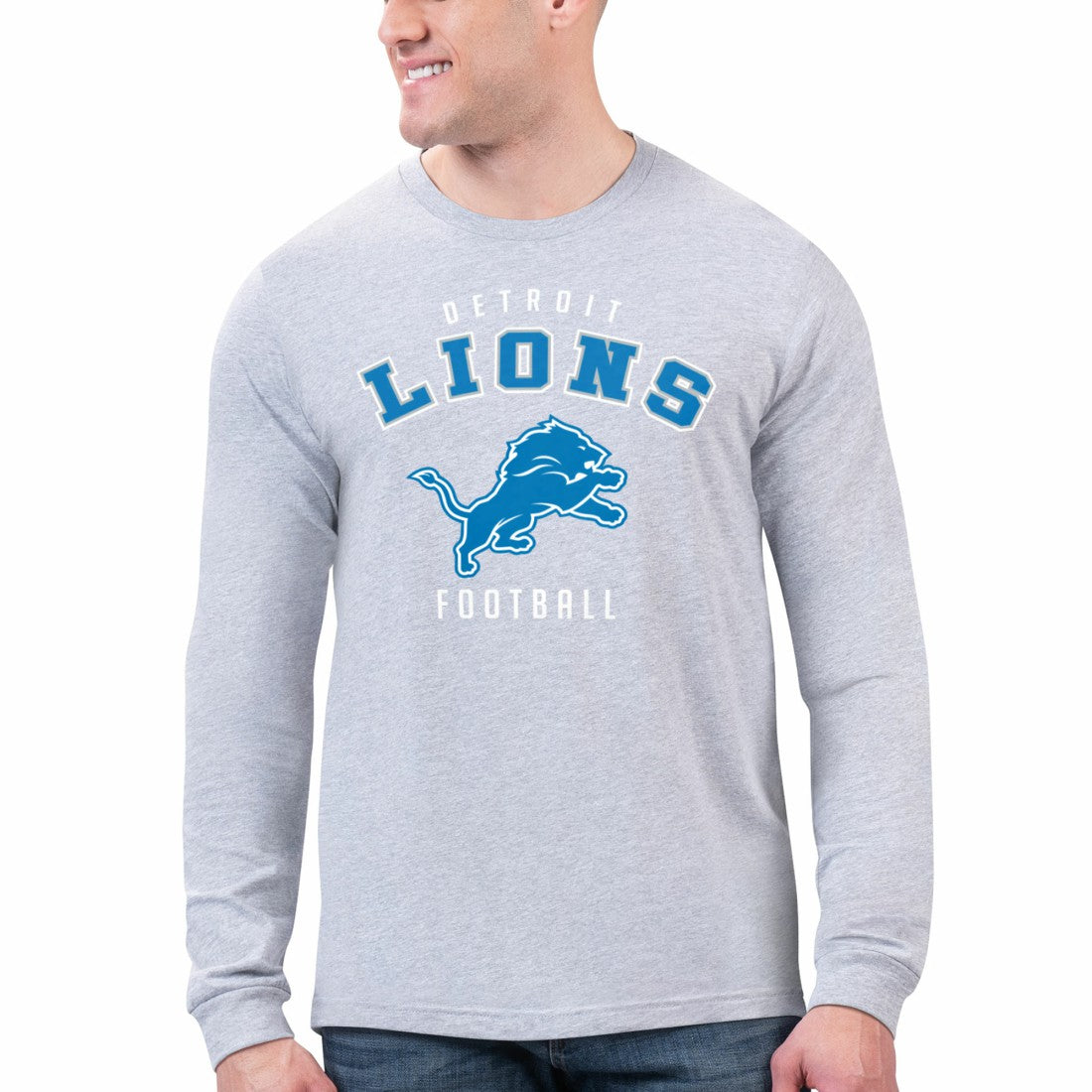Detroit Lions Starter Logo Graphic Long Sleeve T-Shirt Gray | NFL