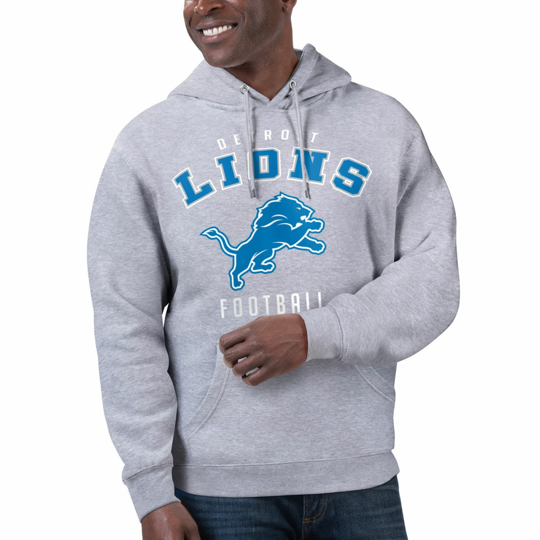 Detroit Lions Starter Unisex Logo Graphic Pullover Hoodie Heather Gray | NFL