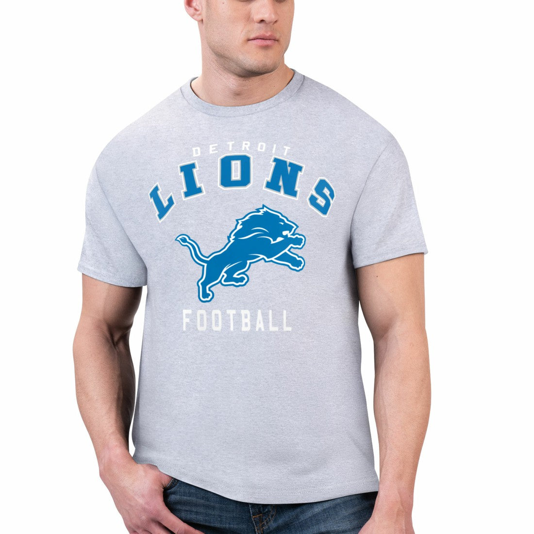 Detroit Lions Starter Logo Graphic T-Shirt Gray | NFL