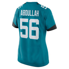 Yasir Abdullah Jacksonville Jaguars Women's Team Game Jersey Teal | Nike for Sale