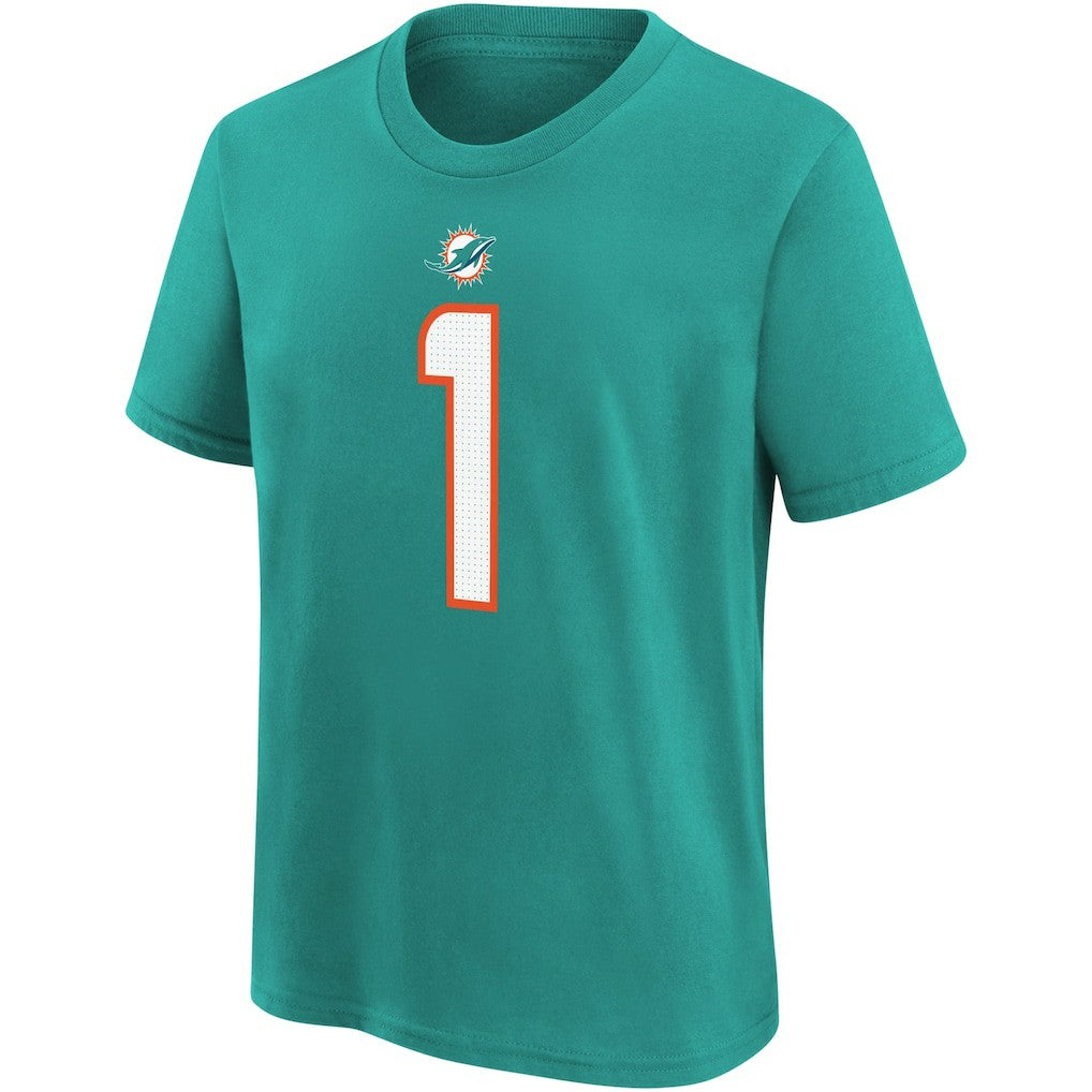 Tua Tagovailoa Miami Dolphins Youth Player Name & Number T-Shirt Aqua | Nike for Sale