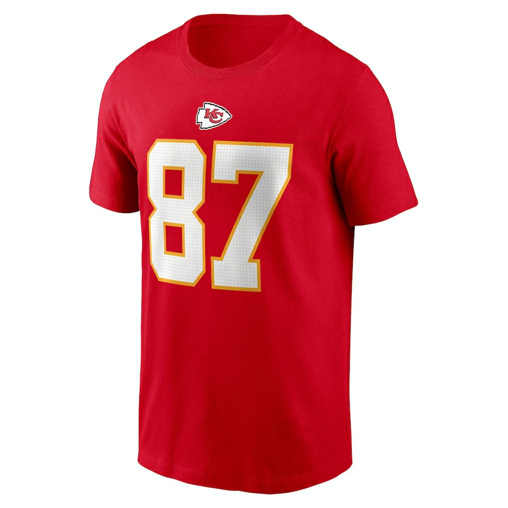 Travis Kelce Kansas City Chiefs Player Name & Number T-Shirt Red | Nike for Sale