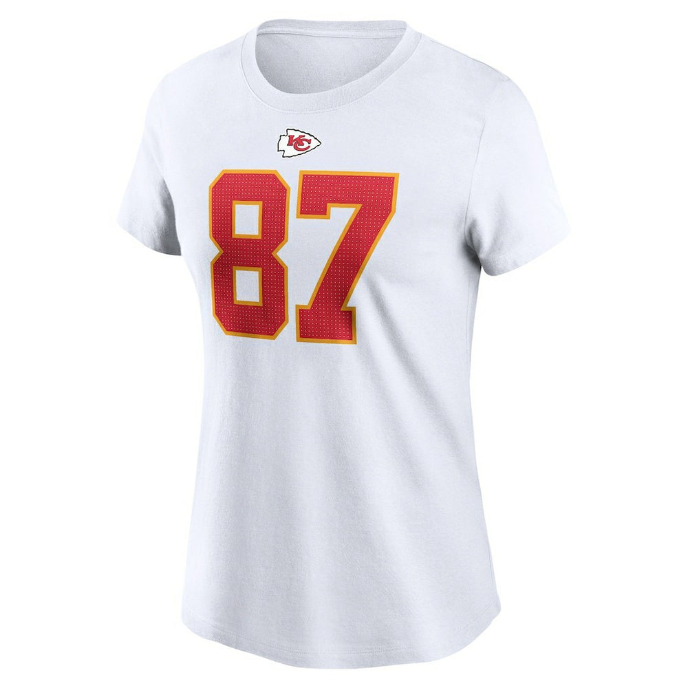 Travis Kelce Kansas City Chiefs Women's Player Name & Number T-Shirt White | Nike for Sale