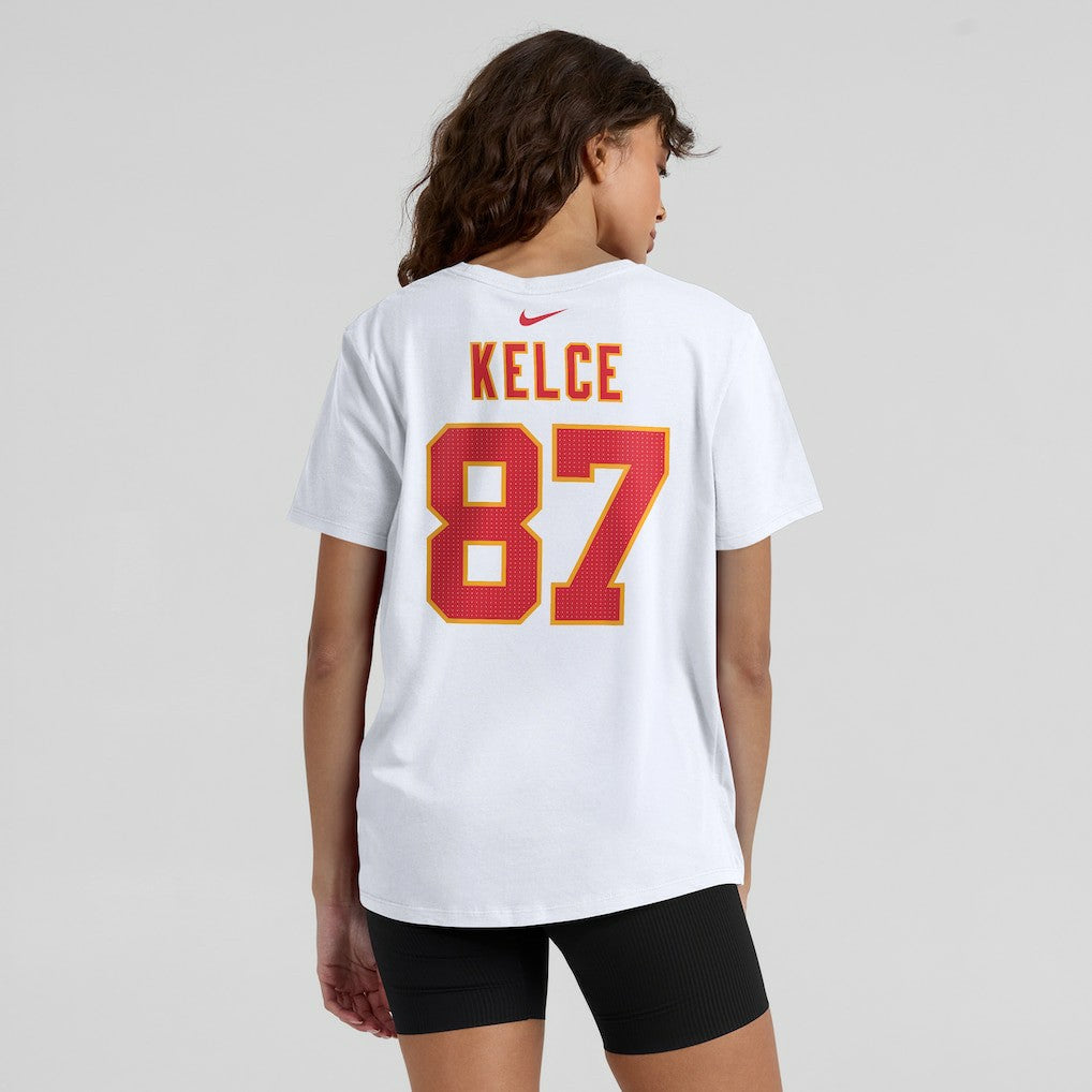Travis Kelce Kansas City Chiefs Women's Player Name & Number T-Shirt White | Nike for Sale