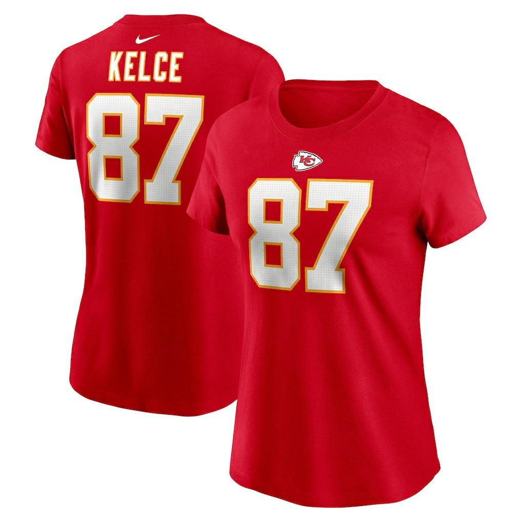 Travis Kelce Kansas City Chiefs Women's Player Name & Number T-Shirt Red | Nike for Sale