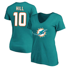 Tyreek Hill Miami Dolphins Women's Plus Size Fair Catch Name & Number Scoop Neck T-Shirt Aqua | NFL