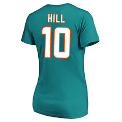 Tyreek Hill Miami Dolphins Women's Plus Size Fair Catch Name & Number Scoop Neck T-Shirt Aqua | NFL