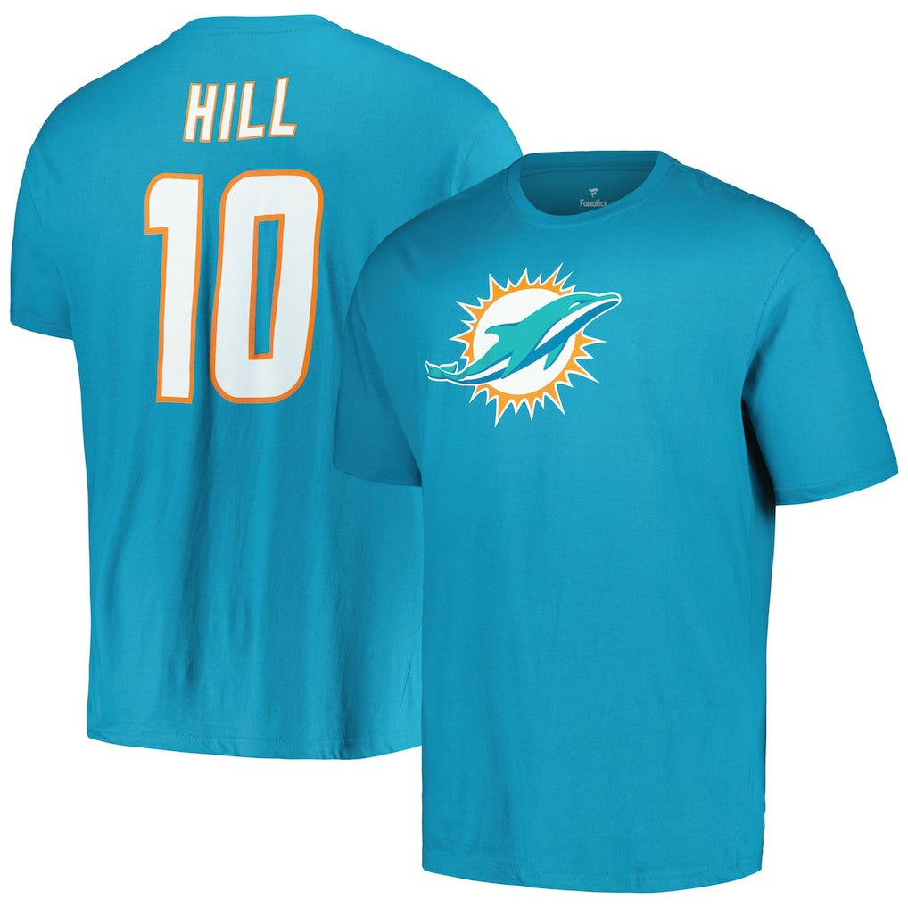 Tyreek Hill Miami Dolphins Big & Tall Player Name & Number T-Shirt Aqua | Fanatics
