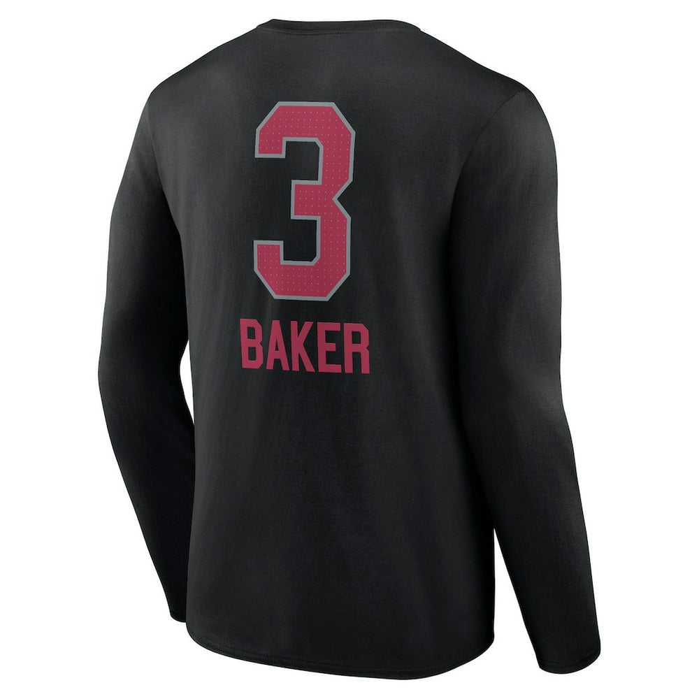 Budda Baker Arizona Cardinals Team Wordmark Player Name & Number Long Sleeve T-Shirt Black | NFL