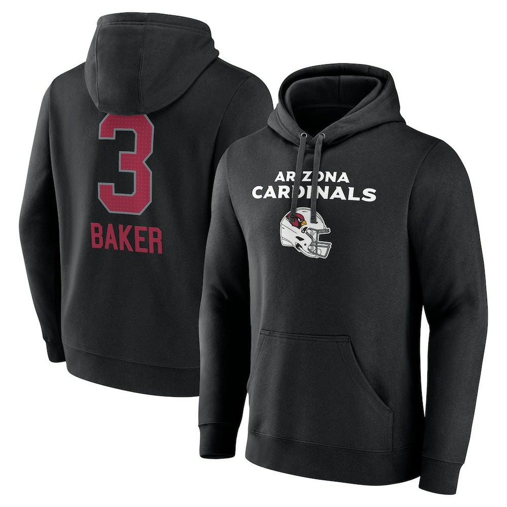 Budda Baker Arizona Cardinals Team Wordmark Player Name & Number Pullover Hoodie Black | NFL
