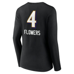 Zay Flowers Baltimore Ravens Women's Team Wordmark Player Name & Number Long Sleeve V-Neck T-Shirt Black | NFL