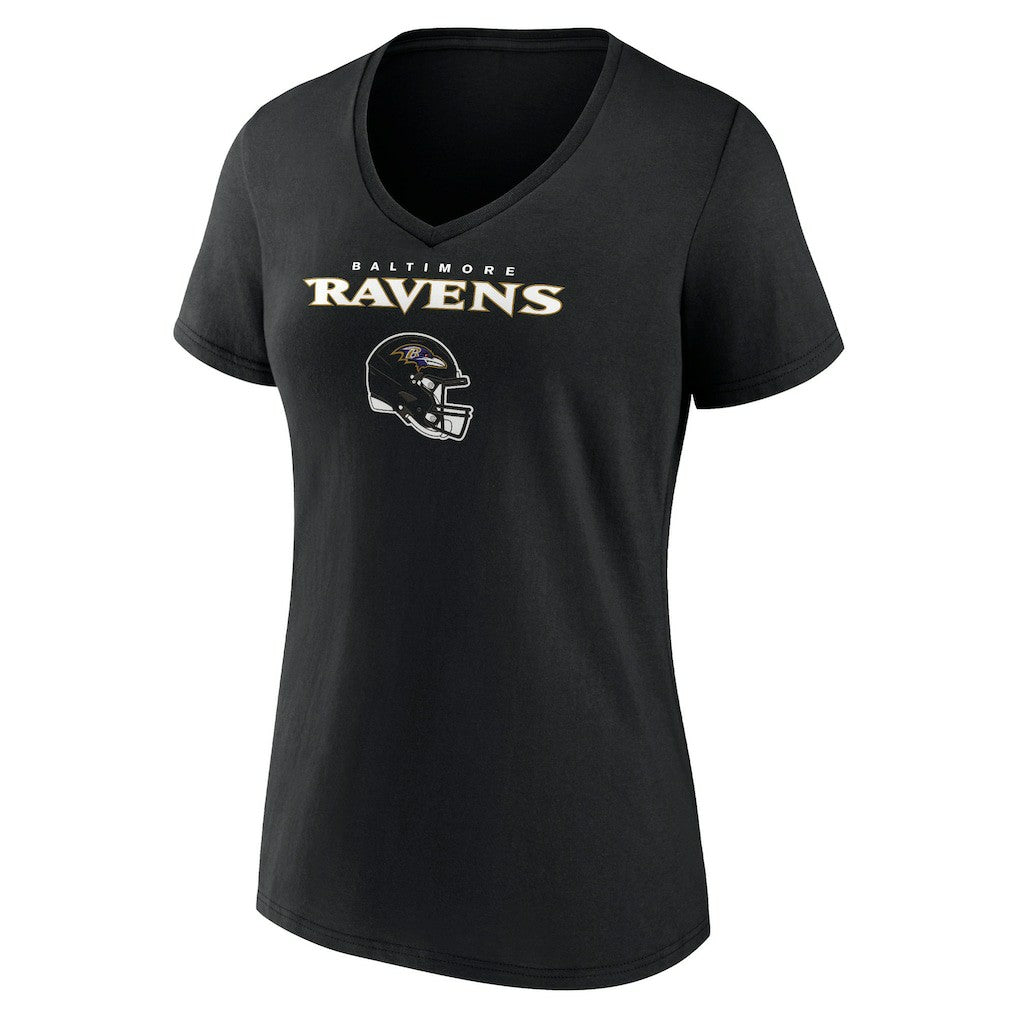 Zay Flowers Baltimore Ravens Women's Team Wordmark Player Name & Number V-Neck T-Shirt Black | NFL