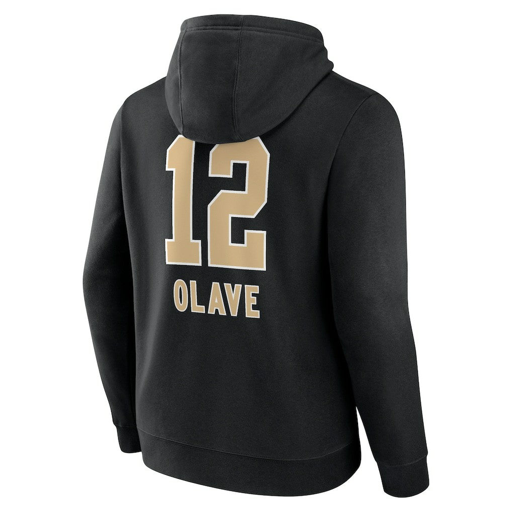 Chris Olave New Orleans Saints Team Wordmark Player Name & Number Pullover Hoodie Black | NFL