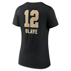 Chris Olave New Orleans Saints Women's Team Wordmark Player Name & Number V-Neck T-Shirt Black | NFL