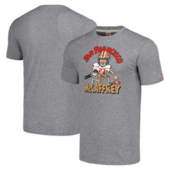 Christian McCaffrey San Francisco 49ers Homage Unisex Caricature Player Tri-Blend T-Shirt Gray | NFL