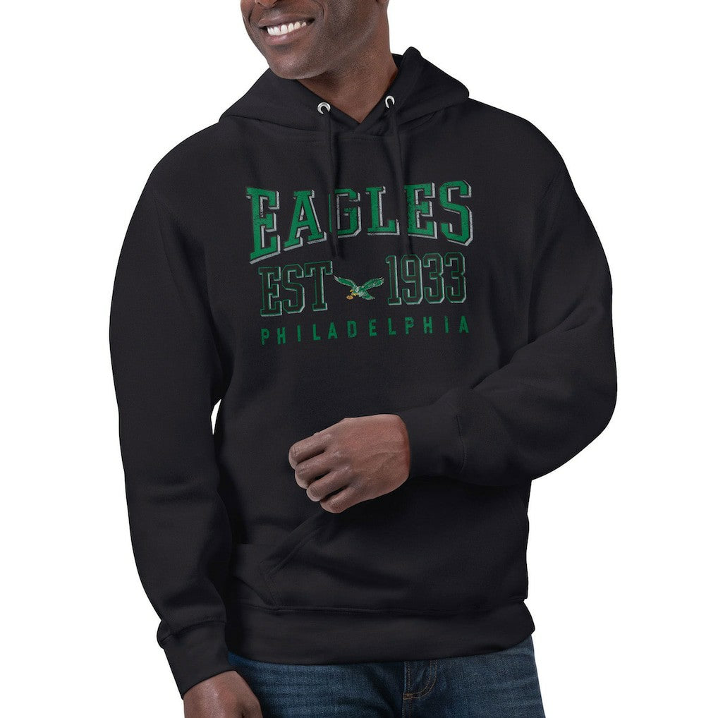 Philadelphia Eagles Starter Unisex Retro Pullover Hoodie Black | NFL