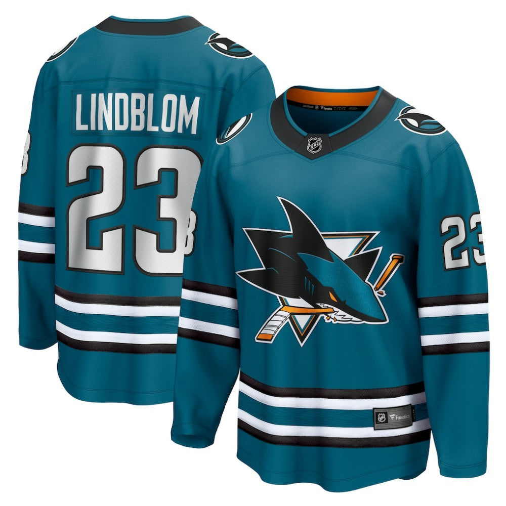 Oskar Lindblom San Jose Sharks Fanatics Home Breakaway Jersey - Teal - NHL