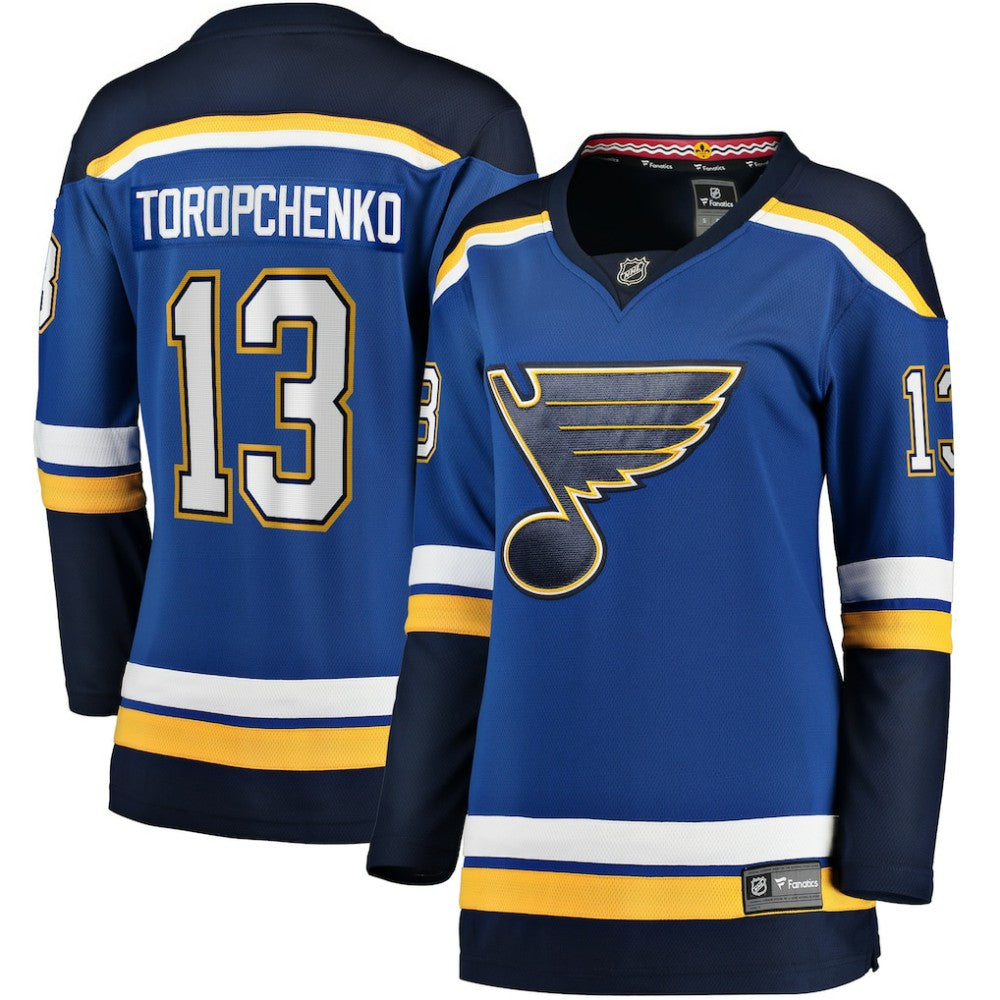 Alexey Toropchenko St. Louis Blues Fanatics Women's Home Breakaway Player Jersey - Blue - NHL