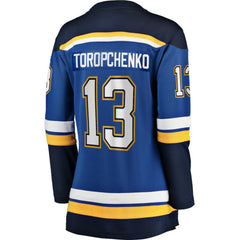 Alexey Toropchenko St. Louis Blues Fanatics Women's Home Breakaway Player Jersey - Blue - NHL