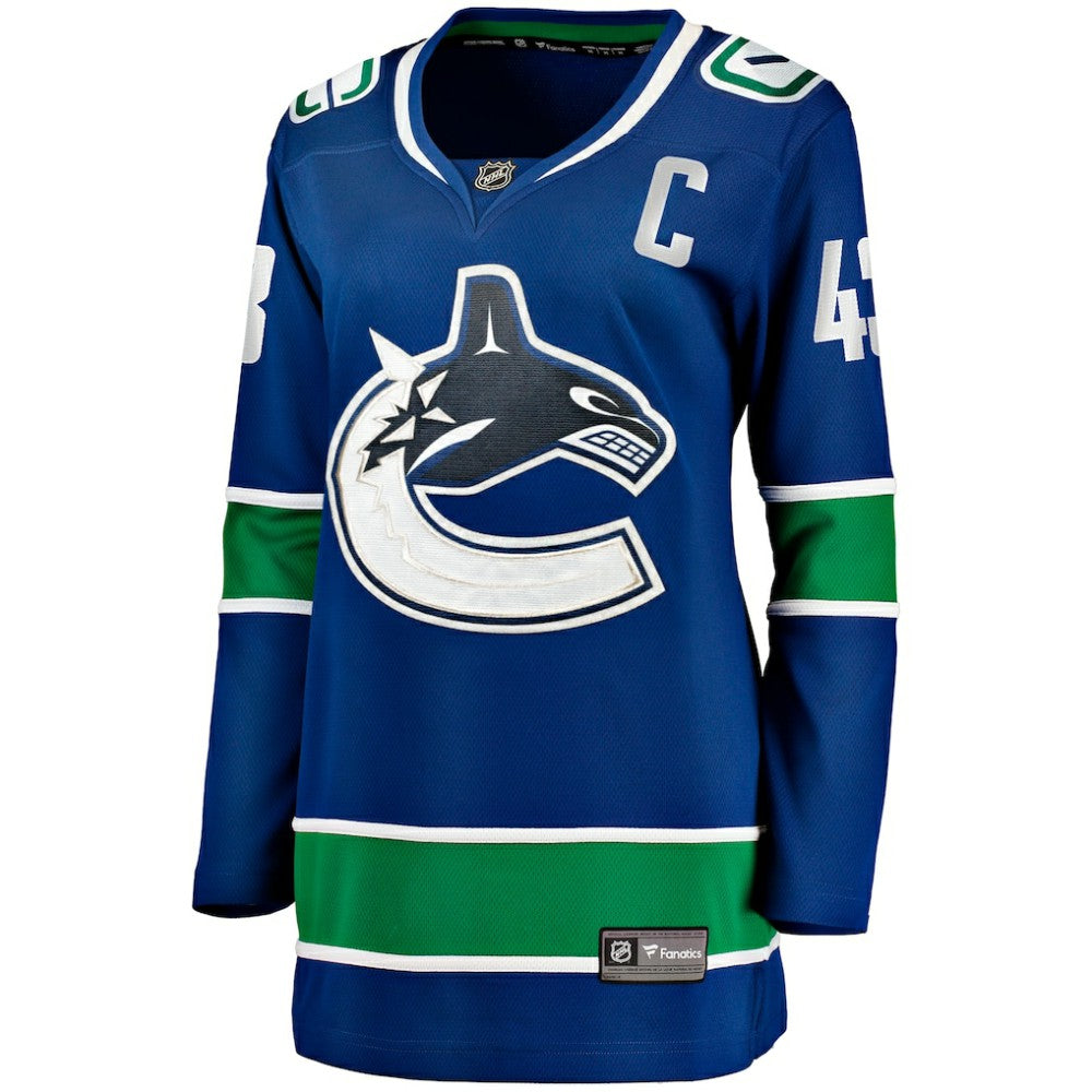 Quinn Hughes Vancouver Canucks Fanatics Women's Home Breakaway Player Jersey - Blue - NHL
