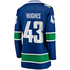 Quinn Hughes Vancouver Canucks Fanatics Women's Home Breakaway Player Jersey - Blue - NHL