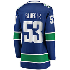 Teddy Blueger Vancouver Canucks Fanatics Women's Home Breakaway Player Jersey - Blue - NHL