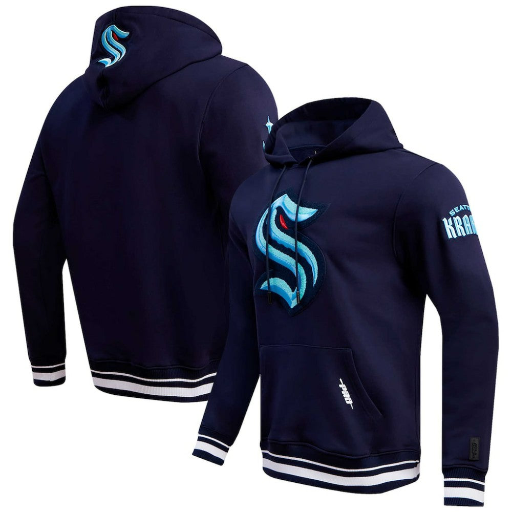 Seattle Kraken Pro Standard Retro Classic Fleece Pullover Hoodie - Deep Sea Blue - NHL