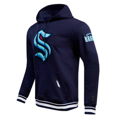 Seattle Kraken Pro Standard Retro Classic Fleece Pullover Hoodie - Deep Sea Blue - NHL