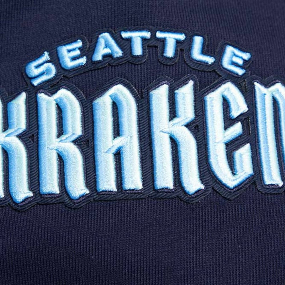 Seattle Kraken Pro Standard Retro Classic Fleece Pullover Hoodie - Deep Sea Blue - NHL